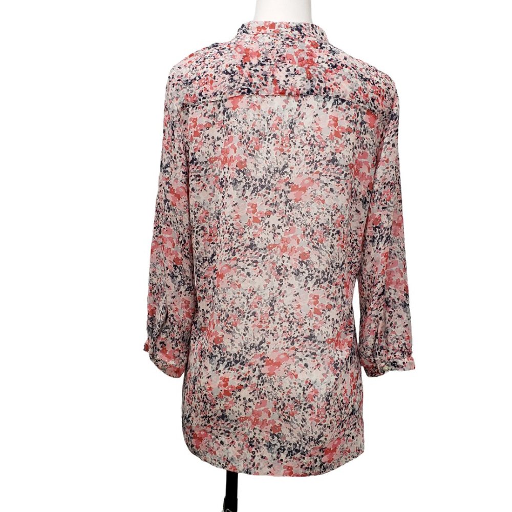 Flowy Charter Club Semi-Sheer Pleat Front Poly Tunic Blouse, 10 - Picture 6 of 12